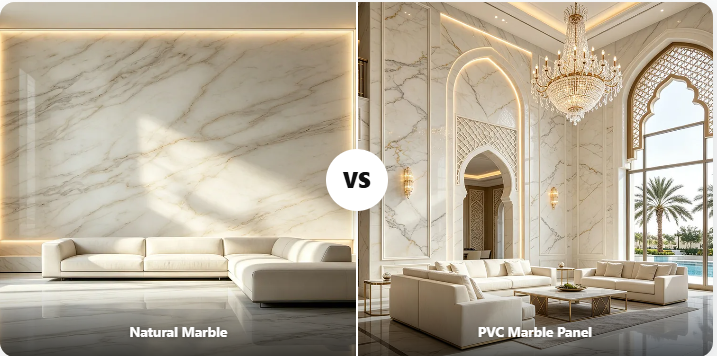PVC Marble Sheet vs Natural Marble: Which Is Better for B2B Projects?
